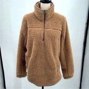 UEC Abercrombie & Fitch tank popcorn fleece pullover tan medium